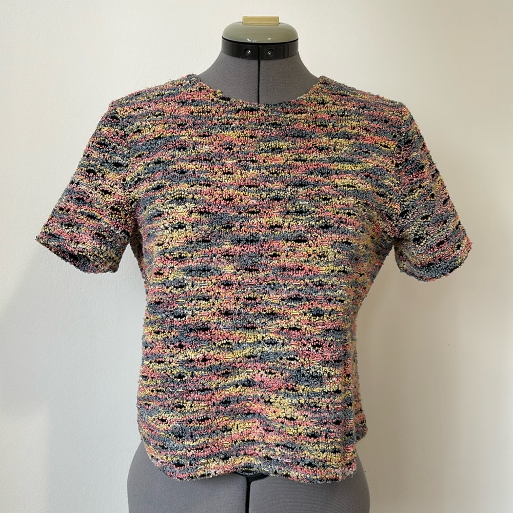 Vintage Colorful Short Sleeve cropped Top